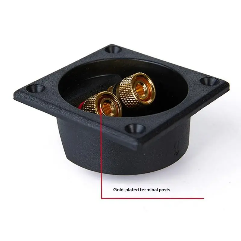 2Pcs Black Brand Speaker Terminal Connectors Round Boxes 2 Gilded Banana Jack Subwoofer Stereo Plug
