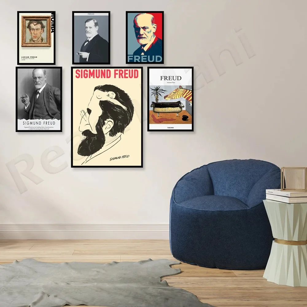 Sigmaund Freud Art Print Canvas Painting Modern Psychoanalysis Therapy Psychiatry Art Museum Canvas