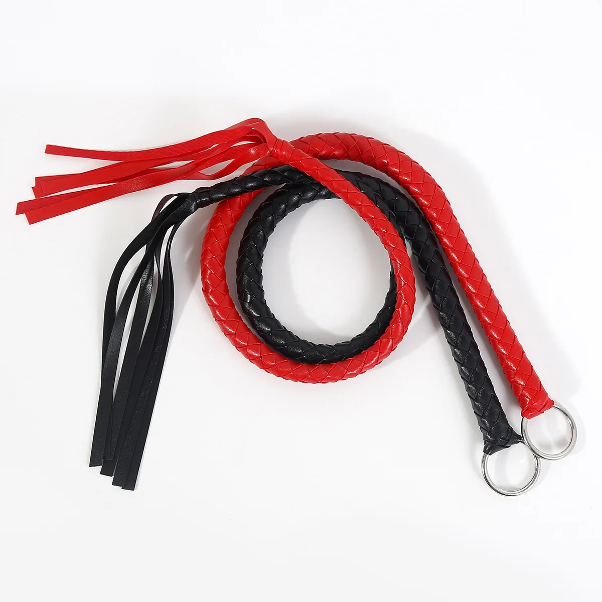 108CM PU Leather Horse Whip,Flogger Horse Riding Whip Training Crop with Iron Hoop