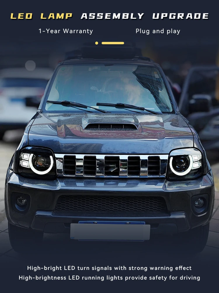 2 PCS Auto Lights For Suzuki Jimny 2007-2015 Front Lamp Modified DRL Headlight LED Projector Lens Tool Car Part Accessories