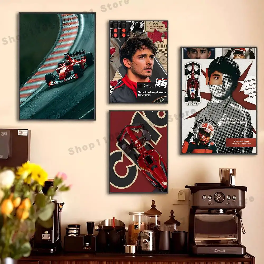 Racer C-Charles L-Leclerc Poster For Wall Prints for Living Room Bedroom Office Home Decoration Gift