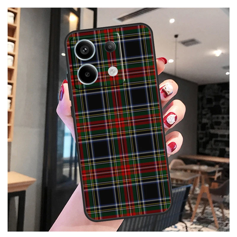 Clan Stewart Dress Tartan Plaid Case For Xiaomi Redmi Note 13 Pro 12 11 9 10 12S 11S 10S 9S Redmi 13 12 10C 12C 13C Cover