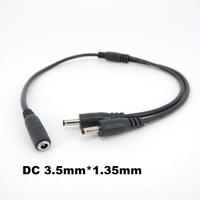 DC Power Y Splitter Cable 3.5mm x 1.35mm Male to 2 Female Extension Adapter for CCTV Surveillance Cameras Surveillance Routers R