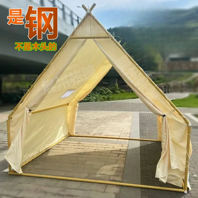 

Internet celebrity outdoor triangle tent camping rainproof indoor scenic dining B & B picnic barbecue hot pot camp