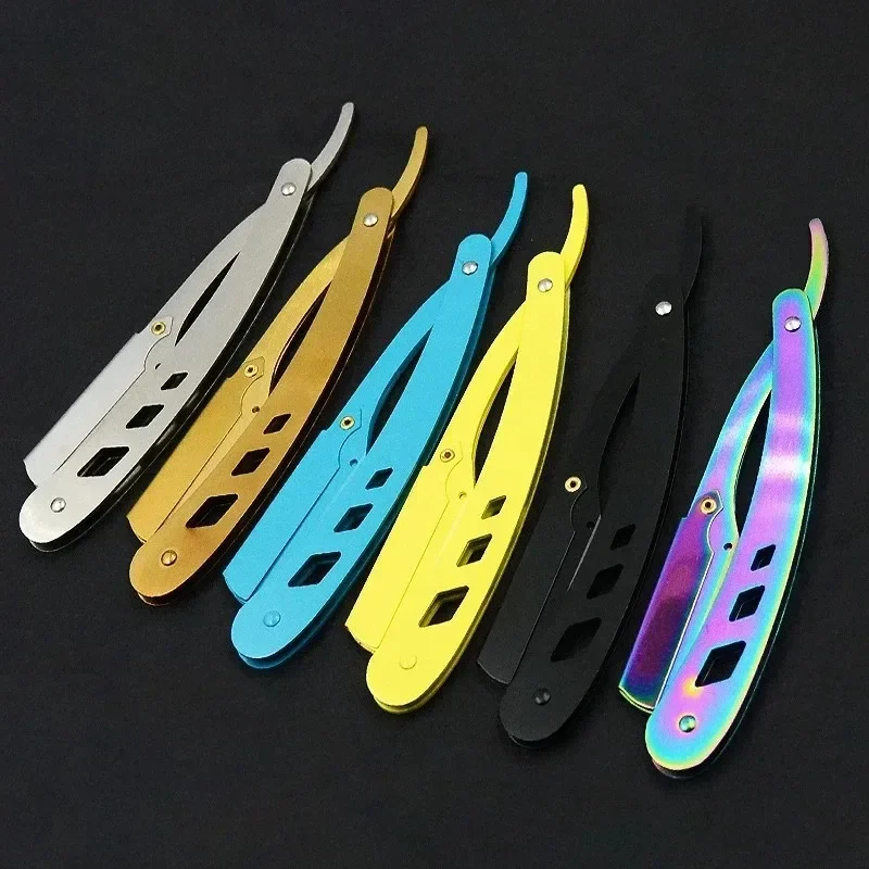 

Full metal razor manual head shaver eyebrow shaving face razor holder home commercial folding vintage razor