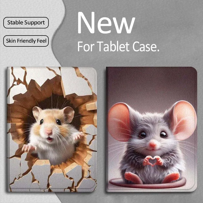 

Cute Hamster Hole Wall Gift For Apple iPad Pro Air 13 2 7th 6th 2025 M2 M3 M4 M512.9 13 inch Foldable Tablet Case