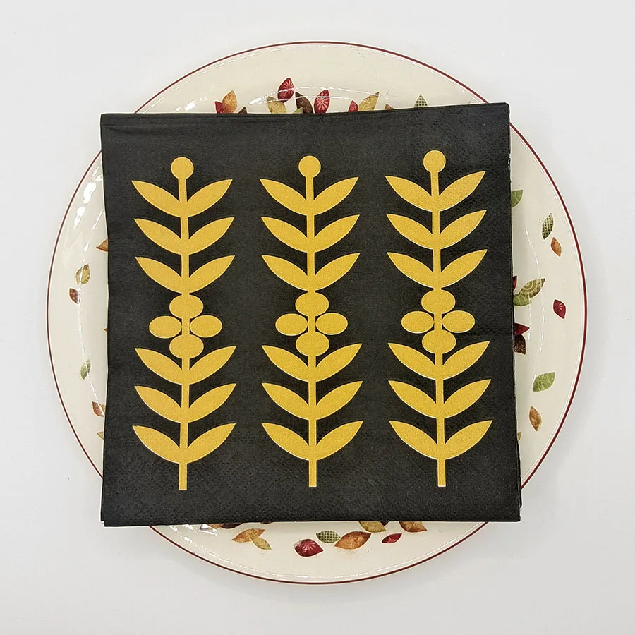 Luxury Black and Gold Napkins 2-Ply 13x13