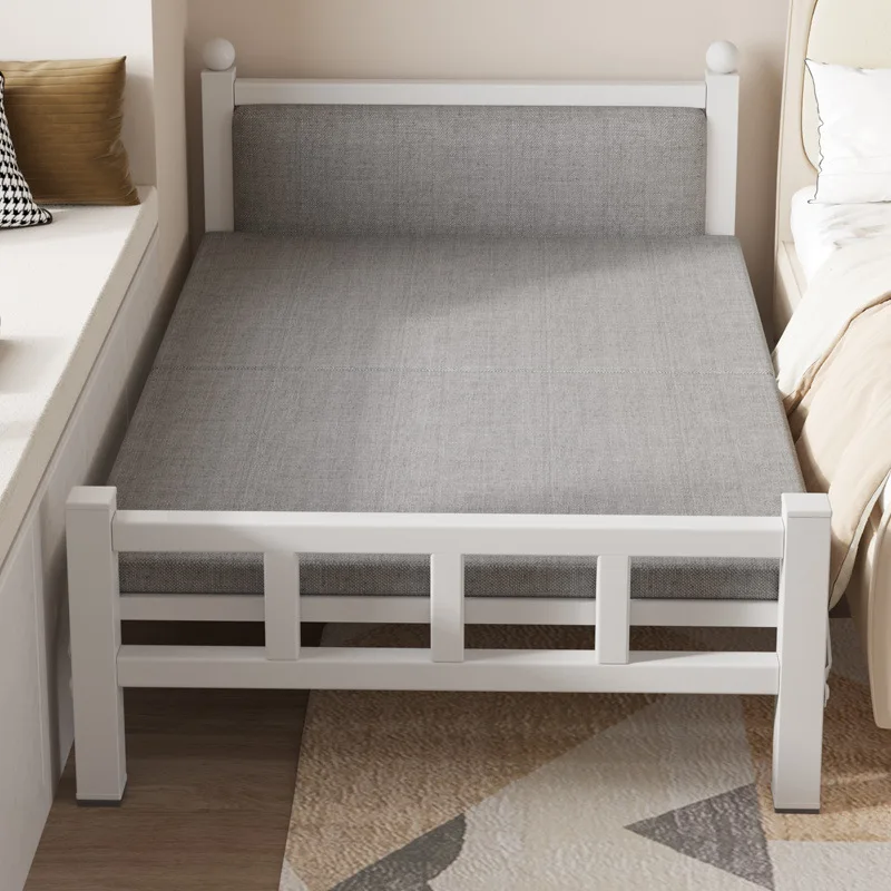 Foldable Single Iron Bed Home Use Office Nap Dormitory Rental Home Portable Multipurpose Camp Bed Lounger Office Recliner