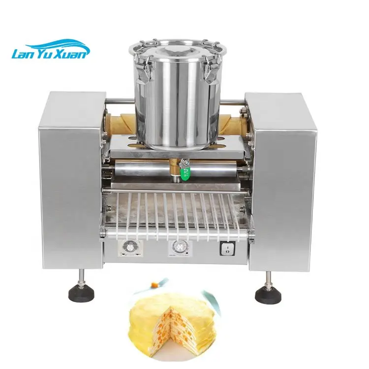 

Stainless Steel Mango Mille Crepe Cake Layer Making Machine /Spring Roll Skin Wrapper Maker/ Melaleuca Cake Crust Machine