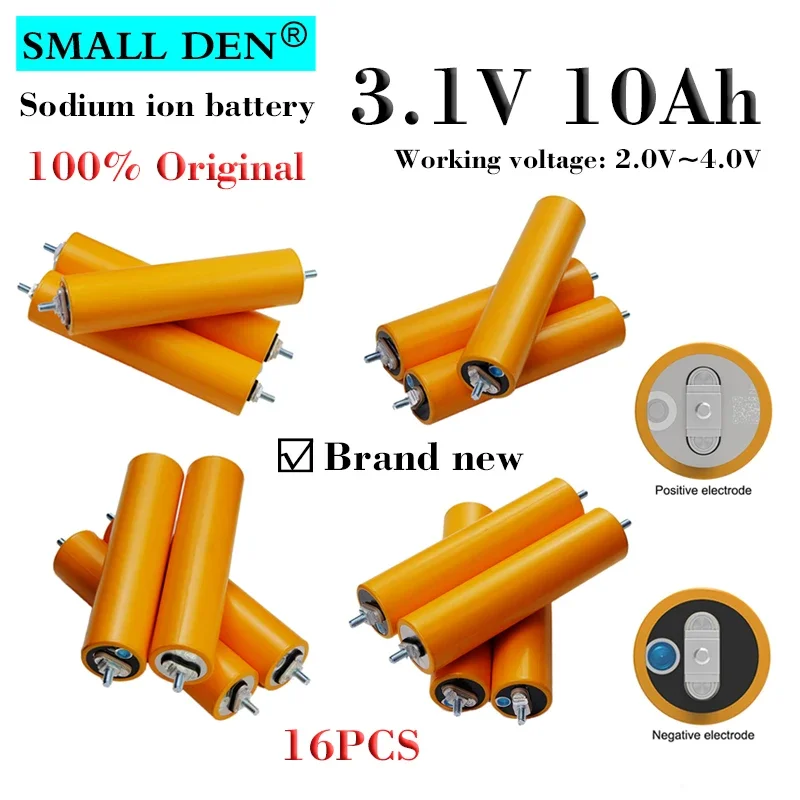 16PCS NEW Grade A 3.1V 10Ah Sodium-ion battery 20C High discharge DIY 12v 24v E-two wheelers Motorcycle Car motor refit Inverter