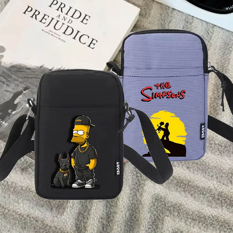 

2024 Homer Bart Family Cartoon Women's Bag Mini Female Causal Purse Canvas Bag Ladies Mobile Phone Bags Women's Handbag