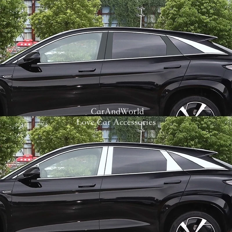 

Нержавеющая сталь для BYD Sealion 7 07, EV 2024-2025, крышка верхней стойки кузова, автомобильные нижние накладки на окна, центральная колонна, аксессуары для рамы