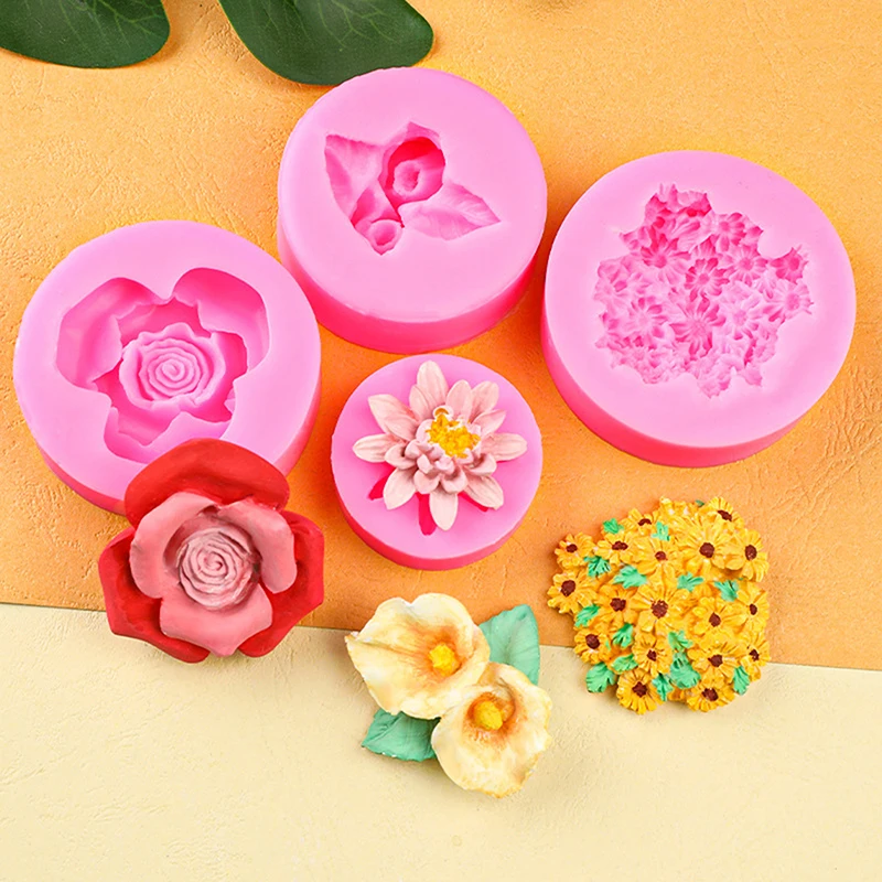 Beautiful Flower Shaped Silicone Mold Fondant Chocolate Mould Diy Cake Dessert Mould Homes Kitchen Baking Diy Supplies