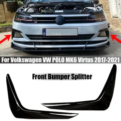 Auto Front stoßstange Seitens poiler Splitter Luft messer Bodykit für Volkswagen VW Polo MK6 Virtus 2017 2018 2019 2020 2021 Tuning