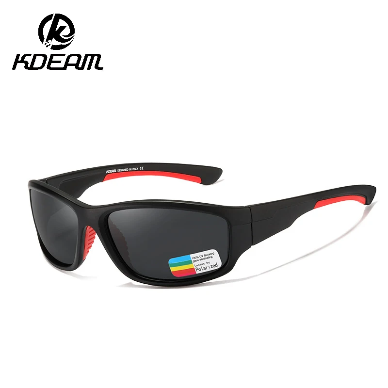 

KDEAM TR90 Sport Sunglasses Men Women Polarized Outdoor Fishing Driving Glasses Suit for Any Face Anti Slip Silicone Design 712