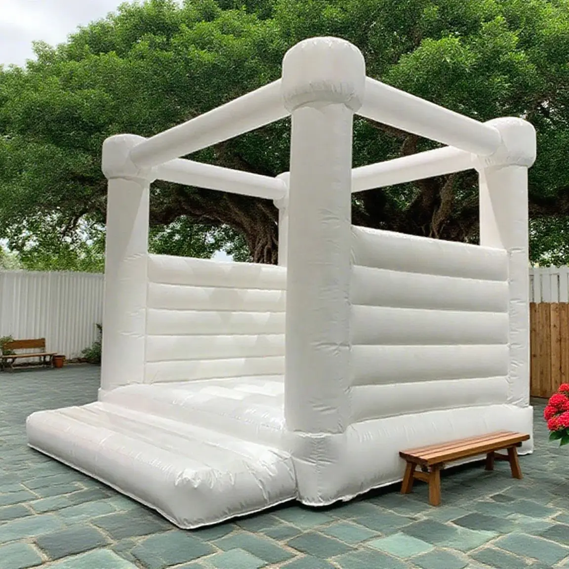 

White Bounce House 100% PVC jumper castle for Birthday Party Wedding Grade Bounce House with Blower