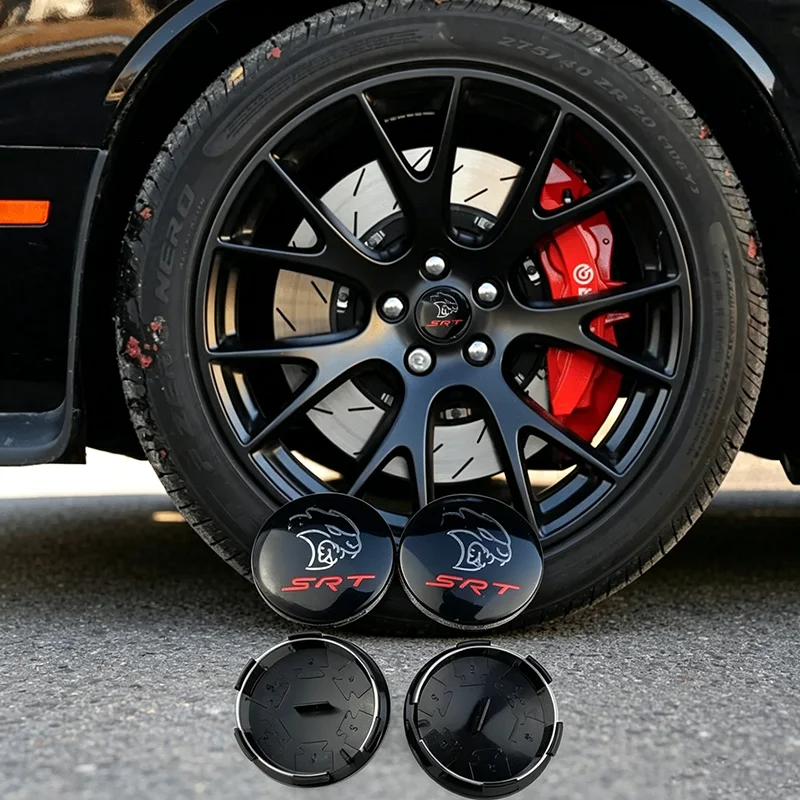 4 Stück 63mm ABS Auto-Radnabenabdeckungen für Dodge SRT Hellcat Jcuv Caliber Challenger Journey Caravan Durango Nitro