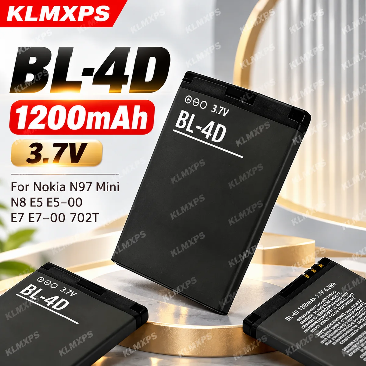 BL-4D 1200mAh 3.7V Replacement Battery for Nokia N97mini, N8/N8-00, E5/E5-00, E7/E7-00, T7/T7-00, 702T, N5 and 808 Mobile Phones
