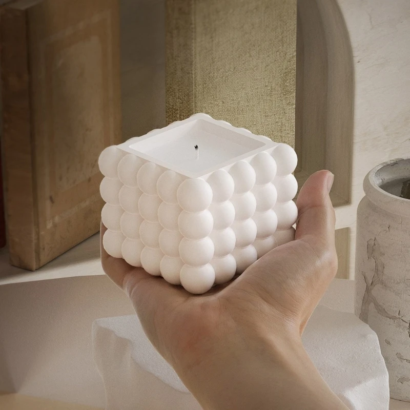 Molde frasco armazenamento silicone cubo para concreto cimento resina artesanato gesso para casa