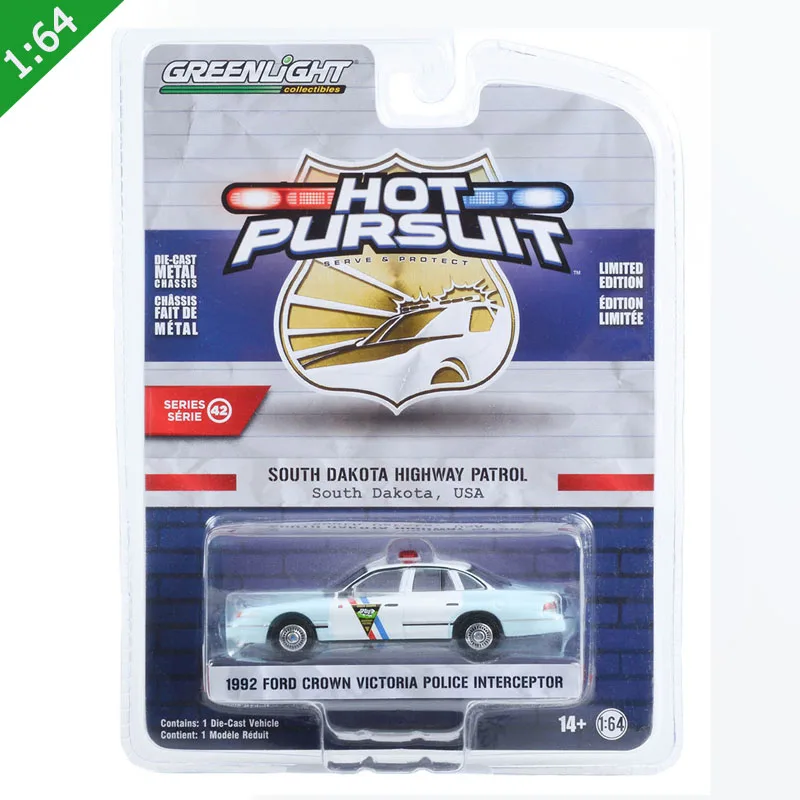 

Greenlight 1/64 1992 Ford Crown Victoria Police Interceptor Alloy Car Model Static Display Metal Classic Vehicle Collection Toys