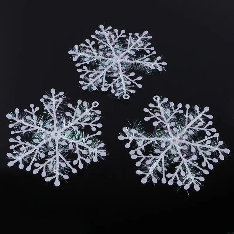 97qd 3 PCs weiße Schneeflocken -Ornamente Weihnachtsbaum -Deco Festival Entlassung