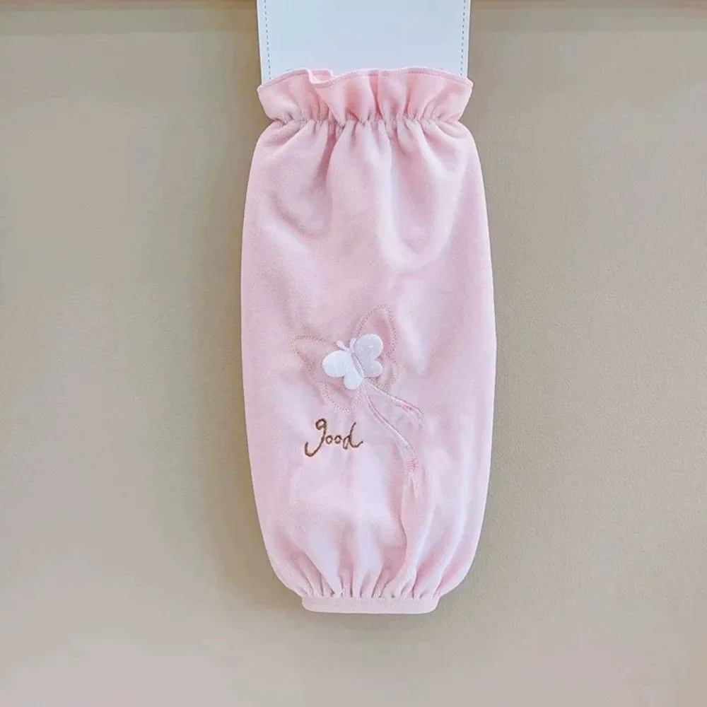 New Crystal Velvet Sleeve Protector Butterfly Embroidery Long Length Arm Cuff Elastic Cuff Soft Sleeve Guard Daily Working