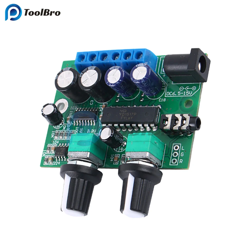 2.1 Channel Class D HiFi Power Amplifier Board 25W+6W+6W DC 6.5-15V Sound Amp Volume Control for Speaker Subwoofer Home Theater