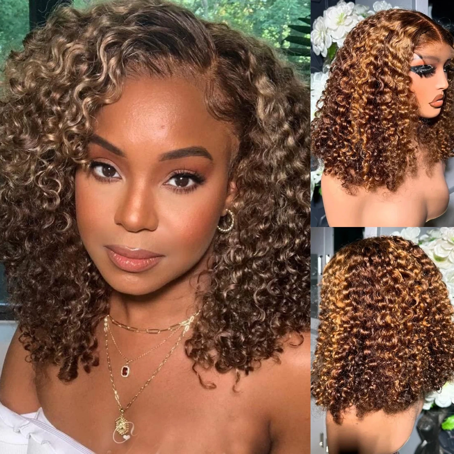 Highlight Ombre Deep Wave Bob  - Hd Lace Frontal Wig Human Hair Pre Plucked review and price