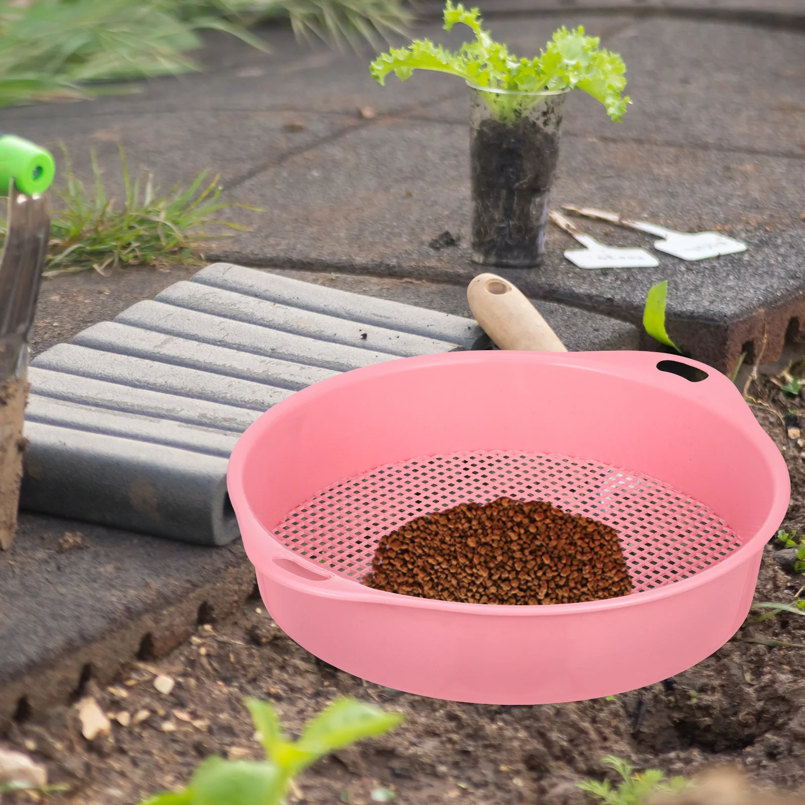 Multi-use Sifting Pan Soil Mesh Sieve Rocks Sifting Tool Multi-use Garden Sifter plastic soil sieve set