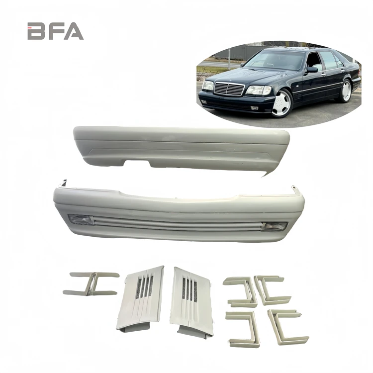 For Mercedes S-Class W140 body kit  1993 W140 S600 BS bumper  Upgrade to replace fender front and rear bumper spoilers