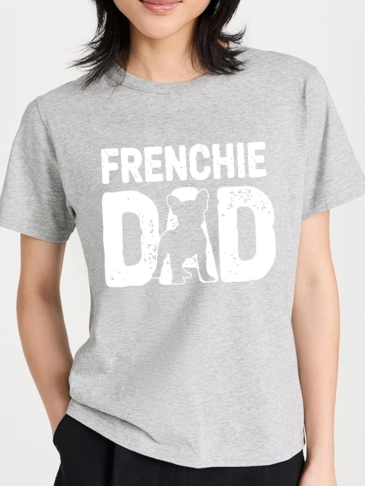 Frenchie Dad Men\'s T-shirt For Dog Lovers French Bulldog Nice Gift Mom T-Shirt T-Shirt Father\'s Day T-shirts Women Graphic Tees