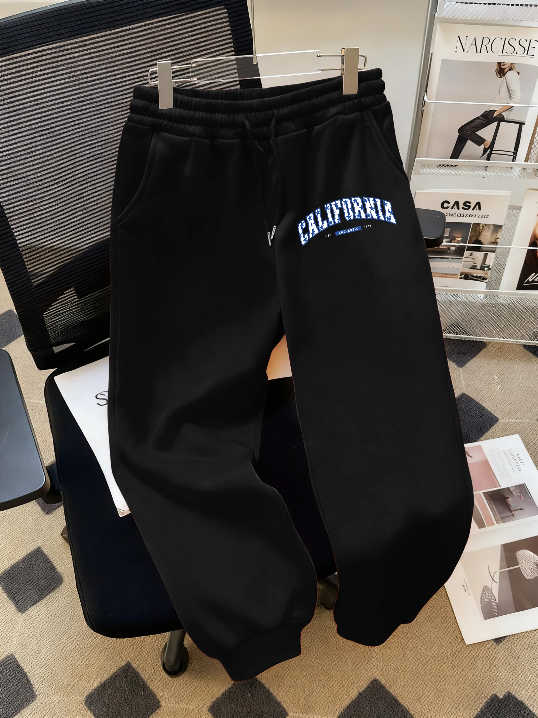 كاليفورنيا أصيلة إلكتروني الإبداعية طباعة المرأة Sweatpant عارضة الشارع السراويل الصوف الركض Sportpants أزياء الخريف السراويل