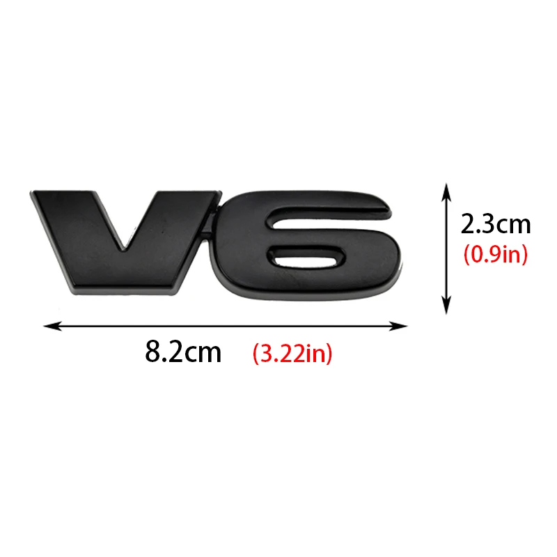 3D Metal V6 Car Engine Logo Emblem Trunk Sticker Decal For Toyota Prado C-HR RAV4 Mirai Avensis Sticker Decal Auto Accessories