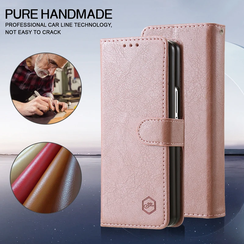 Brieftaschen-Handyhülle für Samsung Galaxy Z Fold8 mit Kartenhalter, Ständer, stoßfest, Cloudy PU-Leder-Cover, Z Fold 8 Ultra 7 6 5 3 4 Fund – Detail 8