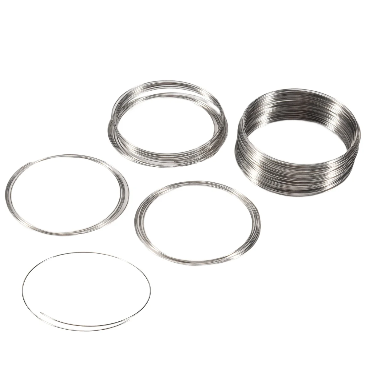 FZFZ 100ループ メモリービーズワイヤー ブレスレット用 直径50mm-55mm(2インチ-2 1/8インチ)