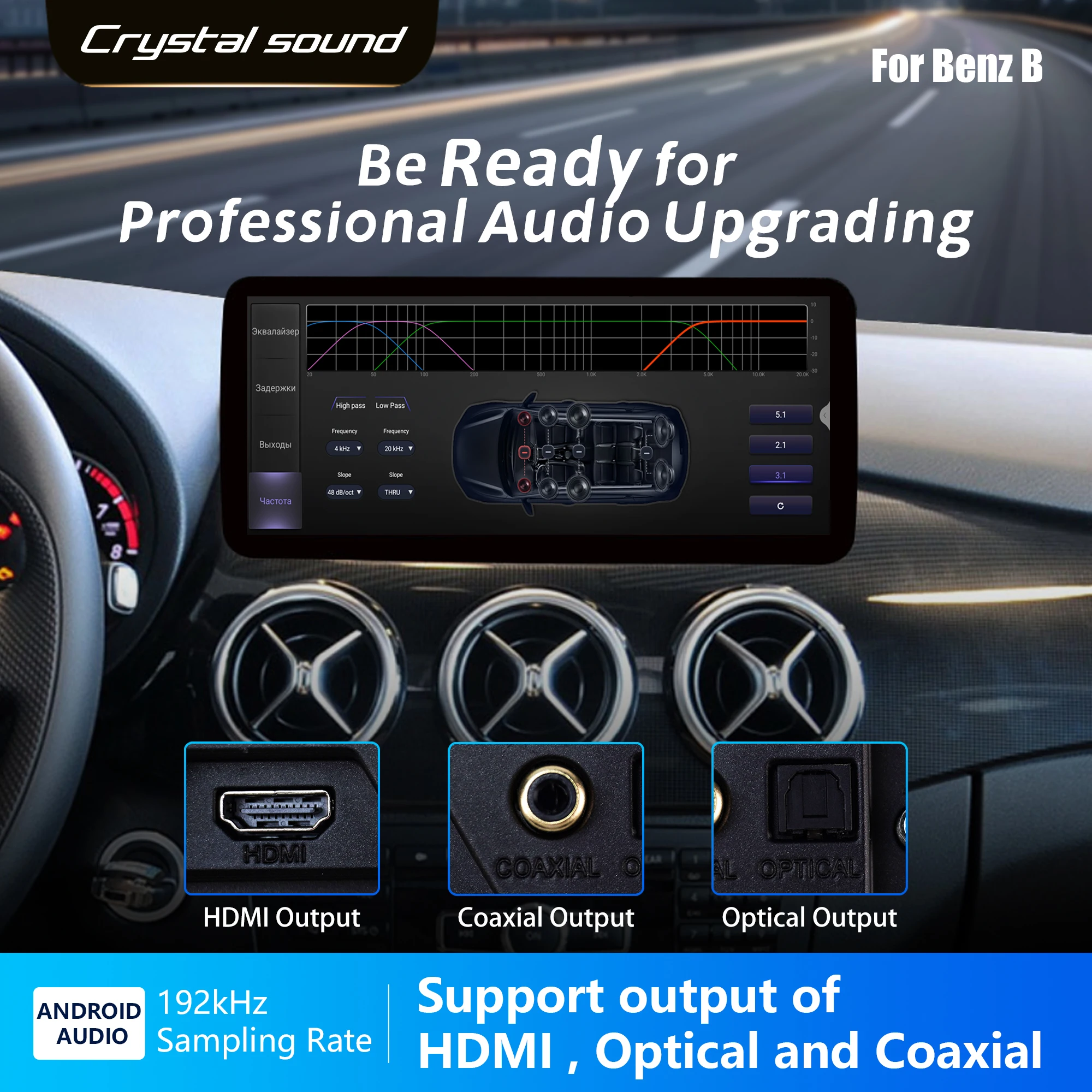 Redpower Crystal Sound 850 Pro Max Android Car Radio Player Screen for Mercedes-Benz B Class W246 2011-2018 Bluetooth Hi-Fi