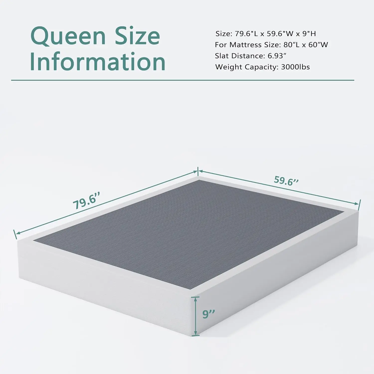 Spring , Heavy Duty Mattress BoxSpring Foundation, Sturdy Queen Box Springs for Bed with Fabric Cover Set, Easy Assembly