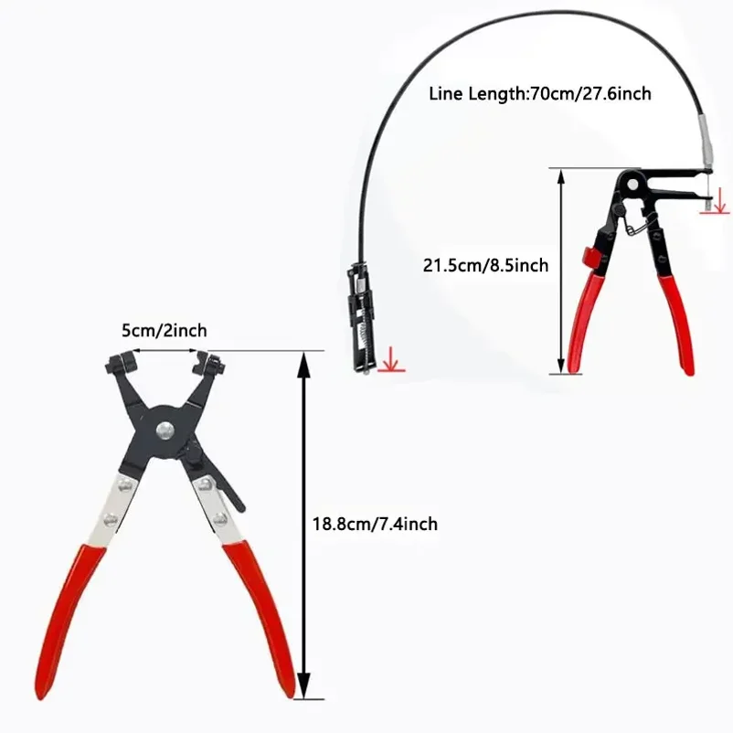 Car Fuel Oil Water Hose Clamp Pliers Hand Tool Long Reach Wire Spring Hose Clamp Pliers Remover for Auto Coolant Radiator Heater - view 6