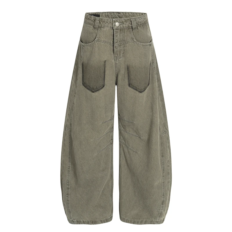 

Винтажные джинсы в американском стиле ретро, свободные джинсы в стиле пэчворк для мужчин и женщин, весенне-осенний сезон, повседневная одежда