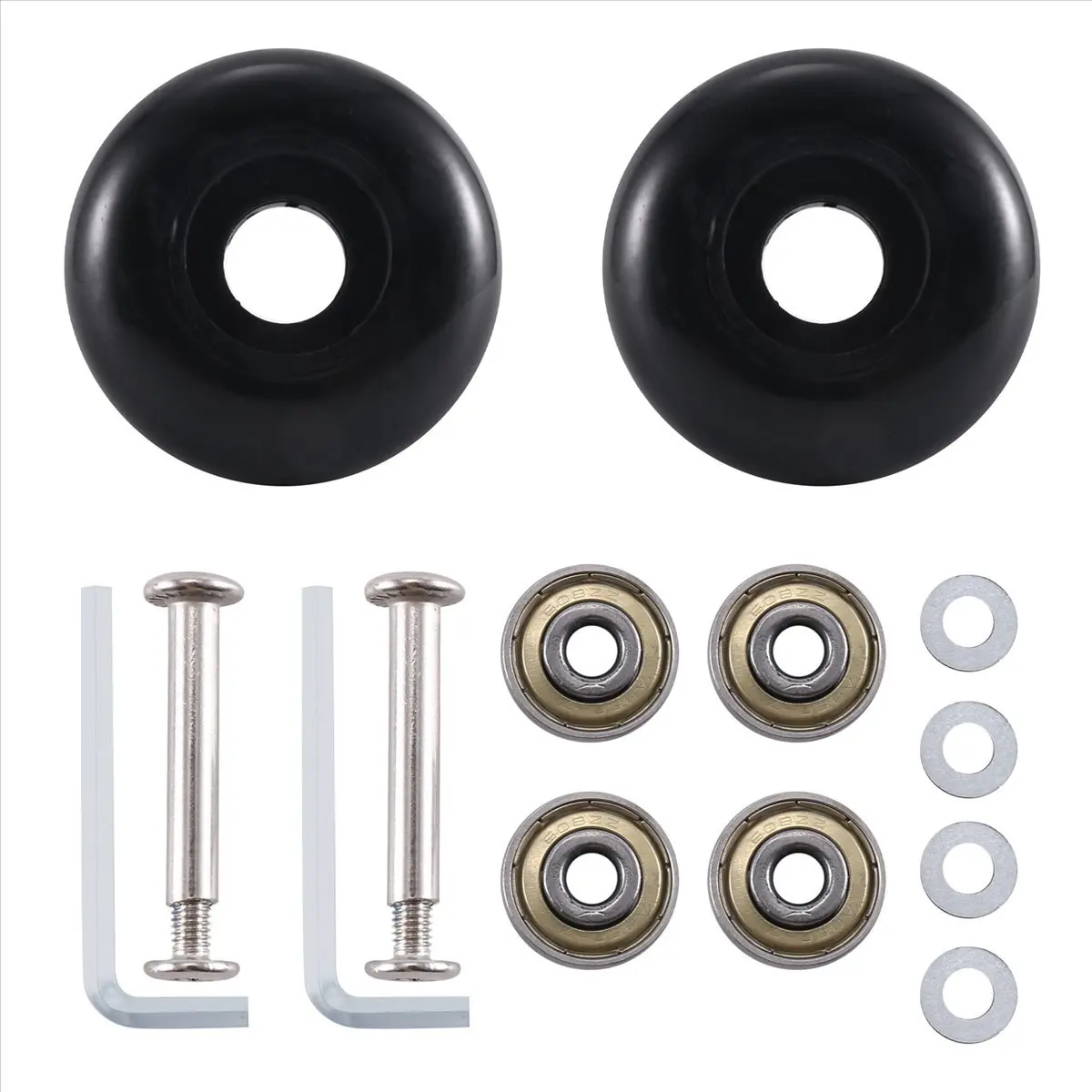 A78I 50 X 22 Mm Set Of 2 Luggage Suitcase Replacement Wheels, PU Swivel Caster Wheels Carbon Steel Bearings Repair Kits