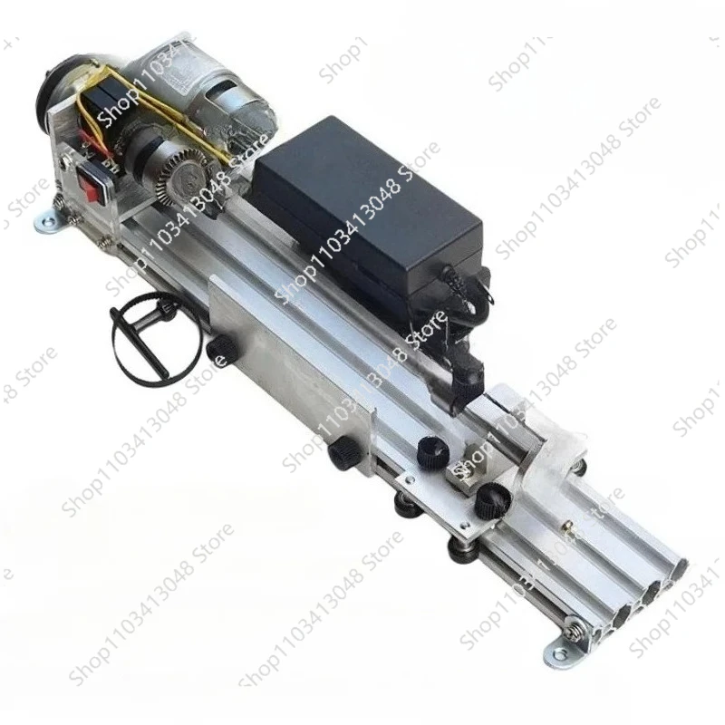 Lathe Polishing Machine Mini Metal Woodworking Lathe Stepless Speed Regulation High Precision Mini Lathe Beads Machine 220V 80W