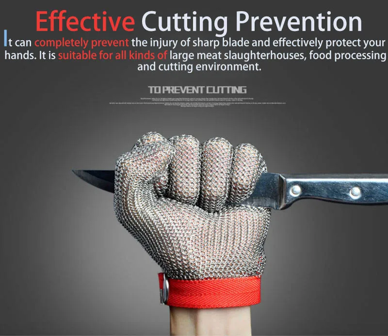 ステンレス鋼メッシュ手袋304l、ナイフカット耐性、チェーン、郵便、保護、キッチン、肉屋、金属、仕事