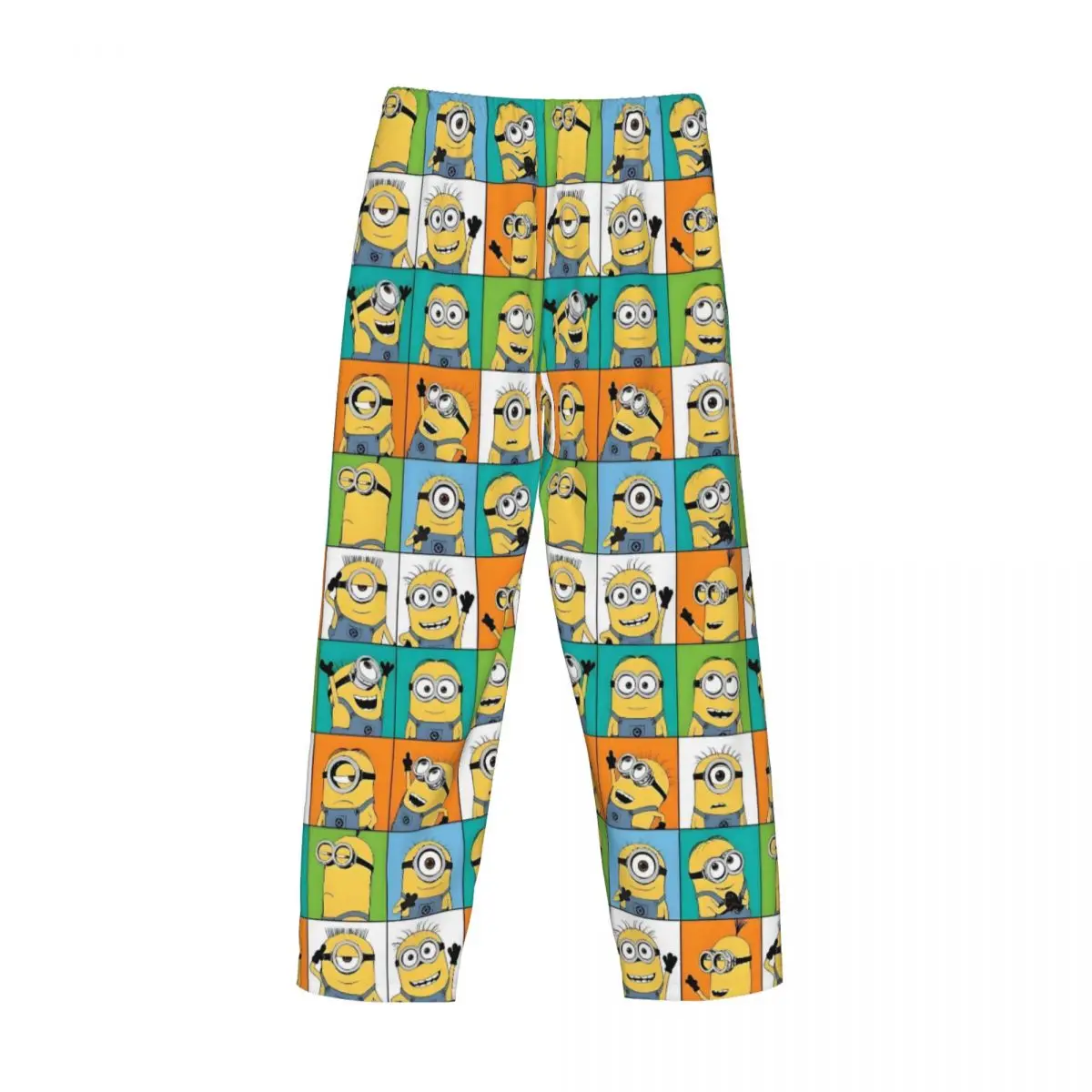 Custom M-Minions  Cartoons Movies Pajama Pants Sleepwear Men's Elastic Waistband Comic Hot Sleep Lounge Bottoms with Pockets