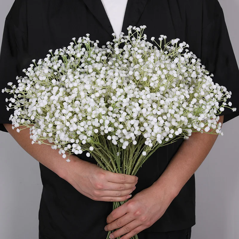 10pc/5pc Branch Baby Breath Artificial Flower Plastic Gypsophila DIY Bouquet Arrangement Wedding Home Decor Handmade Gift