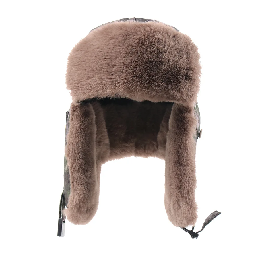 الدفء سميكة مبطنة بالصوف قبعات ليو فنغ للرجال في الهواء الطلق الروسية Ushanka قبعة رشاقته إيرفلاب قبعة يندبروف قبعات الثلوج #2