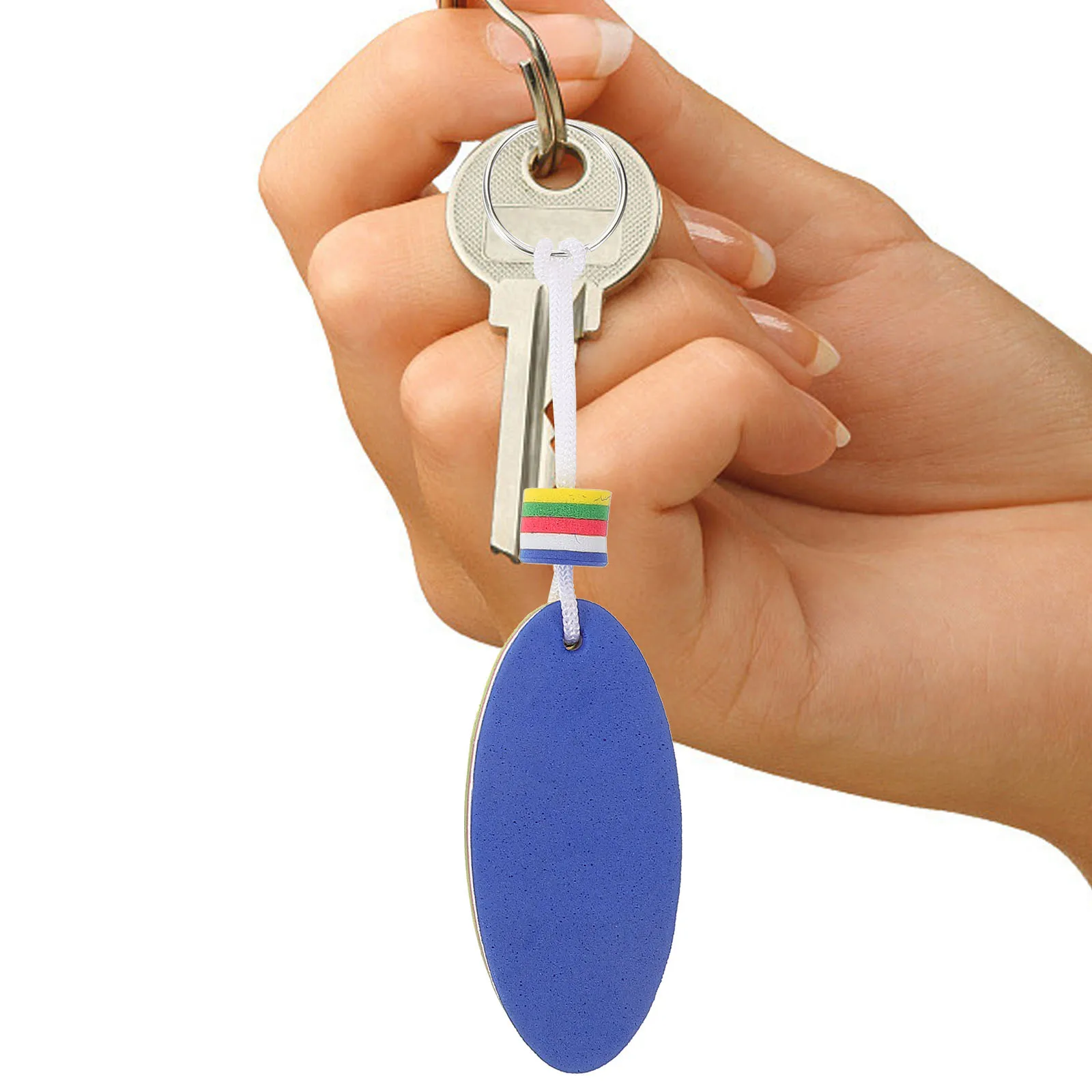 

3Pcs Eva Floating Keychain Oval Shape Bright Color Key Ring Boat Keys Rafting Boating Water Sports Accessory Floating Keychain