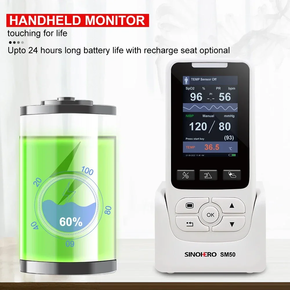 Mexico Warehouse Handheld Vital Signs Monitor Hospital Clinical Portable Rate Patient Monitor SPO2 PR NIBP TEMP Human Pediatric