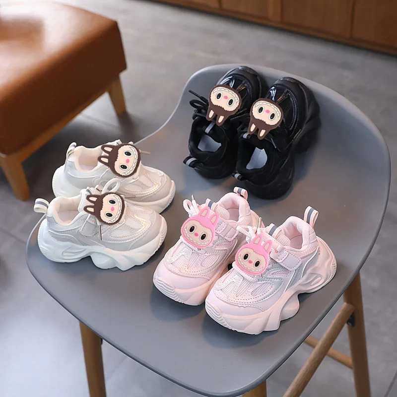 Sanrio primavera labubu bambini moda ragazze velcro scarpe da bambino ragazzi sneakers nuove scarpe casual leggere con suola morbida antiscivolo