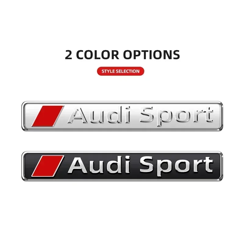 Car Styling Audi Sport Emblem Auto Body Fender Decoration Trunk Sticker For Audi A4 B9 A3 8P 8l Q3 A5 A6 C6 C7 S5 S4 RS TT MK2 view 2