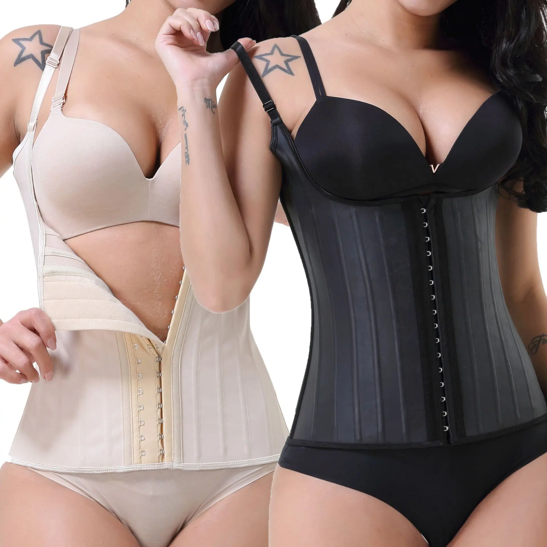 Latex waist trainer women binders shapers modeling strap corset colombian girdles  body shapewear faja shaper sash reductive